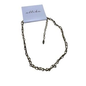 Ettika Gold Tone Chain Link Necklace with Rhinestone Detail‎